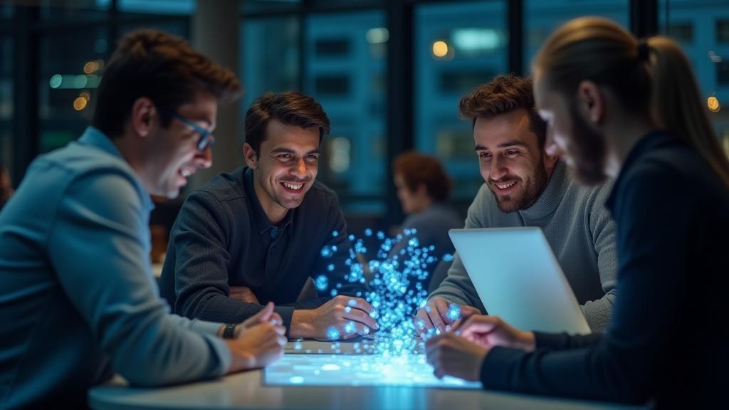 Diverse team collaborating on a digital platform for non-profits